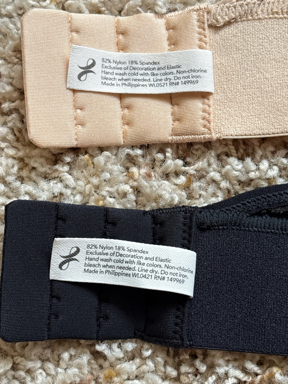 Lively The Stripe Mesh Bralette Size L Bundle of 2 Nude Black - Picture 4 of 4